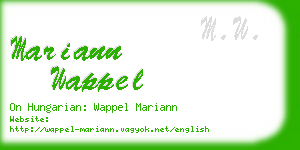 mariann wappel business card